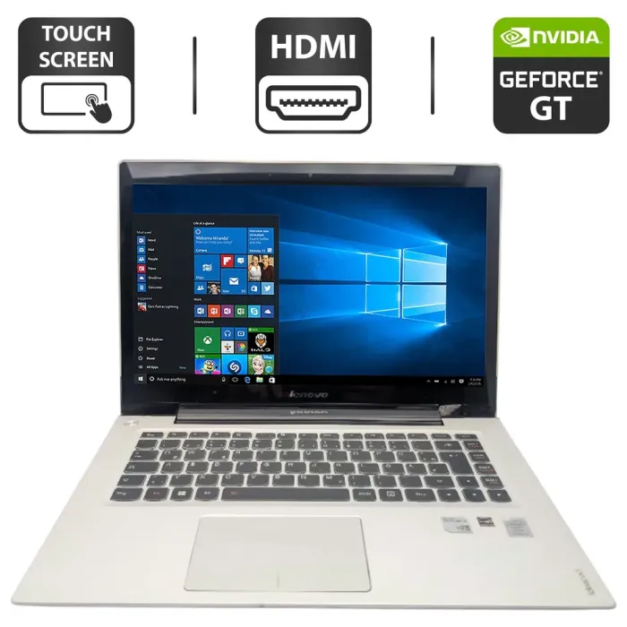Ноутбук Б-клас Lenovo IdeaPad U430 / 14" (1366x768) TN Touch / Intel Core i5-4200U (2 (4) ядра по 1.6 - 2.6 GHz) / 8 GB DDR3 / 500 GB HDD / nVidia GeForce GT 730M, 2 GB GDDR3, 128-bit / WebCam б/в - зображення 1