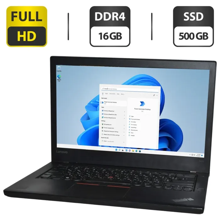 Ультрабук Lenovo ThinkPad T470 / 14" (1920x1080) TN / Intel Core i5-6300U (2 (4) ядра 2.4 - 3.0 GHz) / 16 GB DDR4 / 500 GB SSD / Intel HD Graphics 520 / Windows 11 Pro б/в - зображення 1