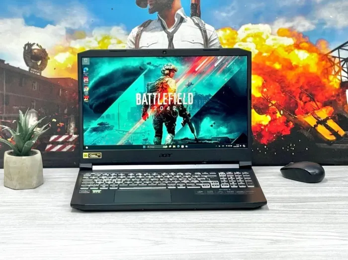 Ігровий ноутбук Acer Nitro 5 AN515-45 / 15.6" (1920x1080) IPS / AMD Ryzen 7 5800H (8 (16) ядер по 3.2 - 4.4 GHz) / 16 GB DDR4 / 512 GB SSD M.2 / nVidia GeForce RTX 3050, 4 GB GDDR6, 128-bit / WebCam / Win 11 Home б/в - зображення 2