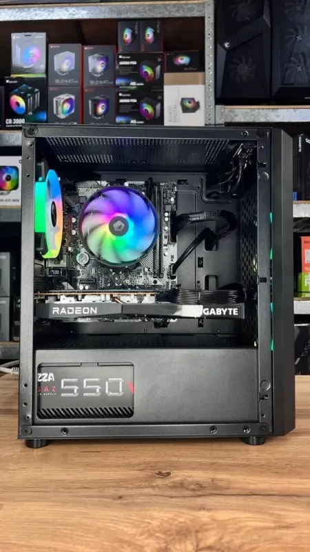 Збірка під замовлення: комп'ютер MSI MAG Forge M100R Black Tower / AMD Ryzen 5 5500 (6 (12) ядер по 3.6 - 4.2 GHz) / 16 GB DDR4 / 500 GB SSD / AMD Radeon RX 6600, 6 GB GDDR6, 128-bit / 550W б/в - зображення 5