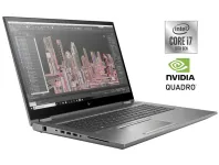 Мобільна робоча станція Б-класу HP ZBook Fury 17 G7 / 17,3" (1920x1080) IPS / Intel Core i7-10850H (6 (12) ядер по 2,7 - 5,1 ГГц) / 32 ГБ DDR4 / 512 ГБ SSD NVMe / nVidia Quadro RTX 3000, 6 ГБ GDDR6, 192-біт / WebCam / Win 11 Pro б/в