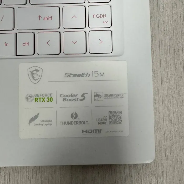 Ігровий ноутбук MSI Stealth 15M A11UEK White / 15.6" (1920x1080) IPS / Intel Core i7-11375H (4 (8) ядра по 3.0 - 5.0 GHz) / 32 GB DDR4 / 1000 GB SSD NVMe / nVidia GeForce RTX 3060, 6 GB GDDR6, 192-bit / WebCam б/в - зображення 9