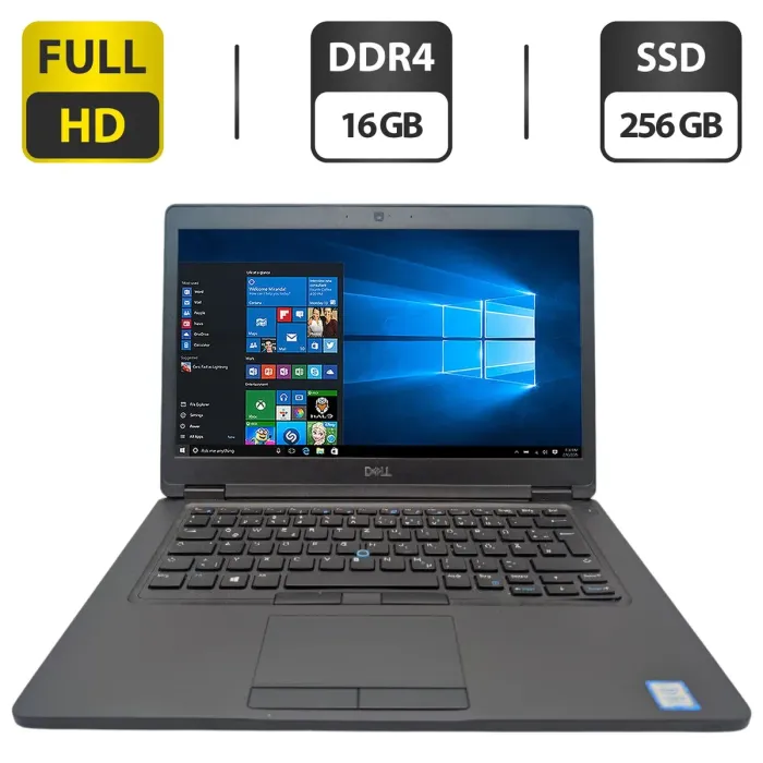 Ноутбук Dell Latitude 5491 / 14" (1920x1080) IPS / Intel Core i5-8400H (4 (8) ядра по 2.5 - 4.2 GHz) / 16 GB DDR4 / 256 GB SSD / Intel UHD Graphics 630 / WebCam б/в - изображение 1