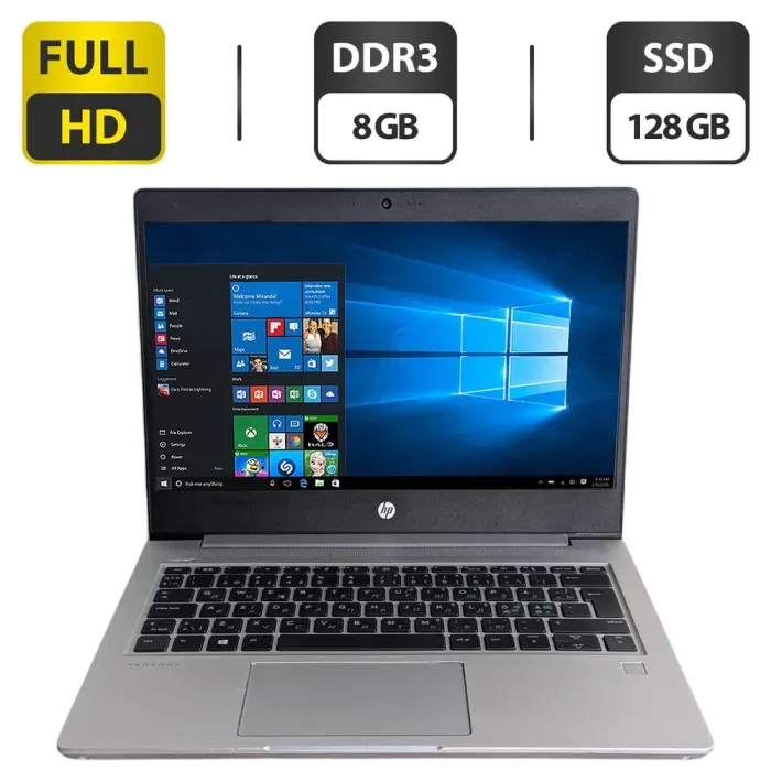Ультрабук HP ProBook 430 G6 / 13.3" (1920x1080) TN / Intel Core i5-8265U (4 (8) ядра по 1.6 - 3.9 GHz) / 8 GB DDR3 / 128 GB SSD / Intel UHD Graphics / WebCam б/в - зображення 1