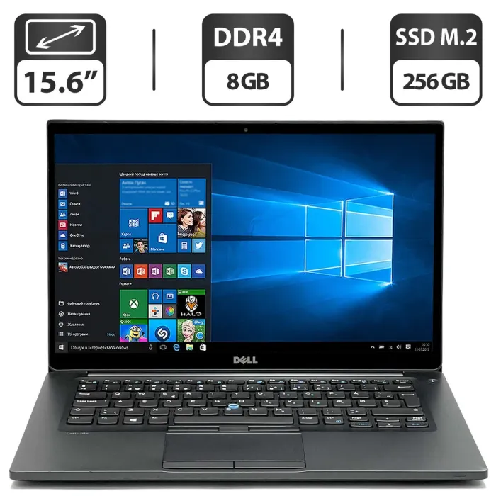 Ультрабук Б-класс Dell Latitude E7480 / 14" (1366x768) TN / Intel Core i5-7300U (2 (4) ядра по 2.6 - 3.5 GHz) / 8 GB DDR4 / 256 GB SSD M.2 / Intel HD Graphics 620 / WebCam / HDMI б/в - зображення 1