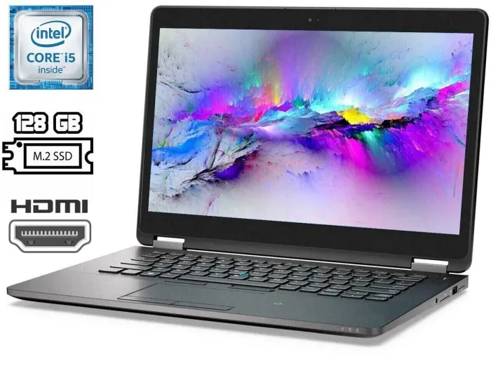 Ультрабук Б-класс Dell Latitude E7470 / 14" TN / Intel Core i5-6300U (2(4) ядра по 2.4-3 GHz) / 8GB DDR4 / 128GB SSD M.2 / HD Graphics 520 / WebCam / USB 3.0 / HDMI / miniDP / Win 10 б/в - зображення 1