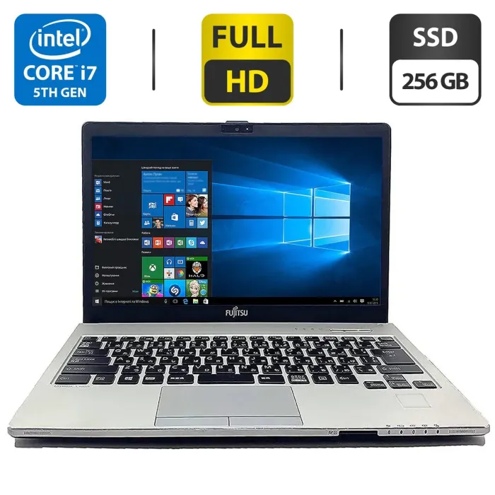 Ультрабук Б-клас Fujitsu LifeBook S935 / 13.3" (1920x1080) IPS / Intel Core i7-5600U (2 (4) ядра 2.6 - 3.2 GHz) / 8 GB DDR3 / 256 GB SSD / Intel HD Graphics 5500 / WebCam / VGA б/в - зображення 1