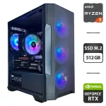 Збірка під замовлення: комп'ютер MSI MAG Forge M100R Black Tower / AMD Ryzen 5 5500 (6 (12) ядер по 3.6 - 4.2 GHz) / 16 GB DDR4 / 512 GB SSD M.2 / nVidia GeForce RTX 2060, 6 GB GDDR6, 192-bit / 650W б/в