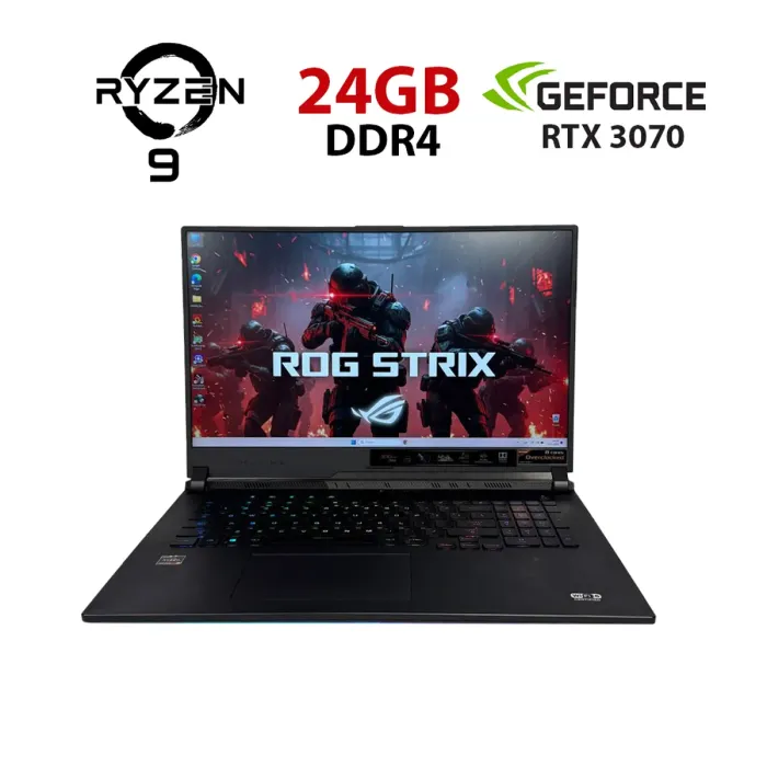Ігровий ноутбук Б-класу Asus ROG Strix SCAR 17 G731QR / 17,3" (1920x1080) IPS / AMD Ryzen 9 5900HX (8 (16) ядер по 3,3 - 4,6 ГГц) / 24 ГБ DDR4 / 1000 ГБ SSD / nVidia GeForce RTX 3070, 8 ГБ GDDR6, 256-біт б/в - зображення 1