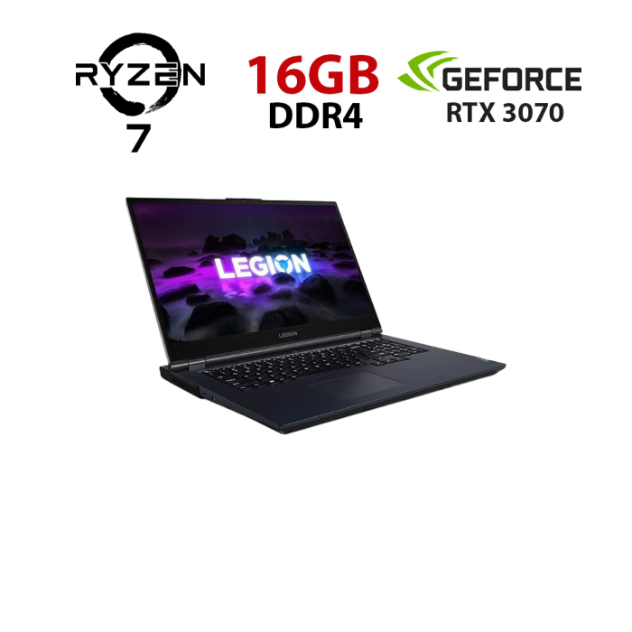 Ігровий ноутбук Lenovo Legion 5 17ACH6H / 17,3" (1920x1080) IPS / AMD Ryzen 7 5800H (8 (16) ядер 3,2 - 4,4 ГГц) / 16 ГБ DDR4 / 480 ГБ SSD / nVidia GeForce RTX 3070, 8 ГБ GDDR6, 256-біт / Веб-камера б/в - зображення 1