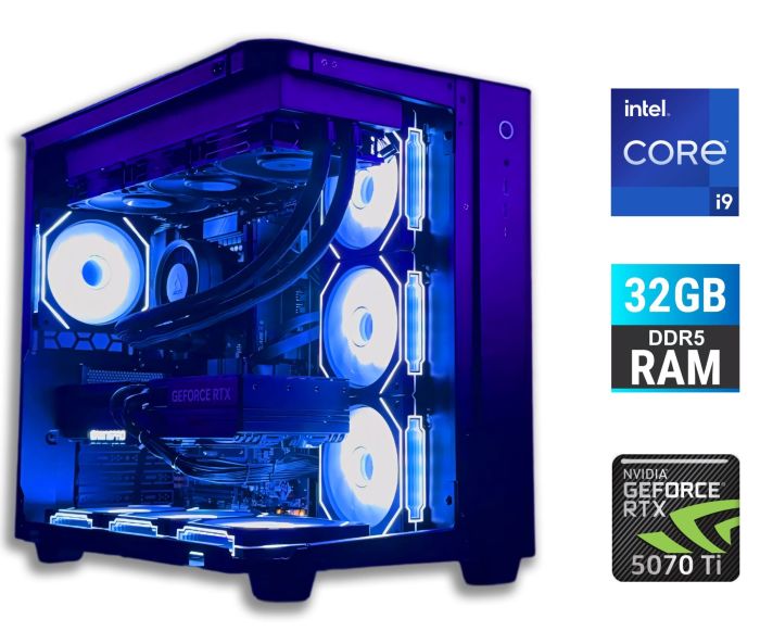 Ігровий ПК Tower / Intel Core i9-14900K (24 (32) ядра по 3,2 - 6,0 ГГц) / 32 ГБ DDR5 / 2000 ГБ SSD / nVidia GeForce RTX 5070 Ti, 16 ГБ GDDR7, 256-біт / 850 Вт б/в - зображення 1