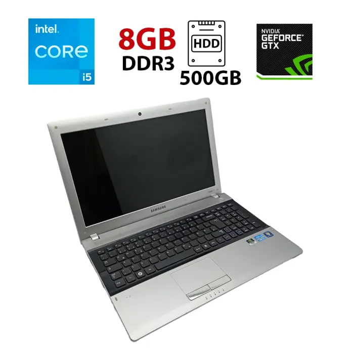 Ноутбук Samsung RV520 / 15.6" (1366x768) TN / Intel Core i5-2410M (2 (4) ядра по 2.3 - 2.9 GHz) / 8 GB DDR3 / 500 GB HDD / nVidia GeForce GT 540M, 1 GB GDDR3, 64-bit / WebCam б/в - зображення 1