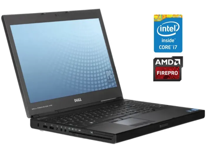Мобільна робоча станція Dell Precision M4700 / 15.6" (1920x1080) TN / Intel Core i7-3820QM (4 (8) ядра по 2.7 - 3.7 GHz) / 8 GB DDR3 / 256 GB SSD / AMD FirePro M4000, 1 GB GDDR5, 128-bit / DVD-ROM / WebCam / Win 10 Pro б/в - зображення 1