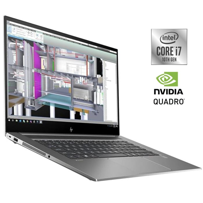 Мобільна робоча станція HP ZBook Studio G7 / 15,6" (1920x1080) IPS / Intel Core i7-10850H (6 (12) ядер по 2,7 - 5,1 ГГц) / 32 ГБ DDR4 / 512 ГБ SSD NVMe / nVidia Quadro RTX 4000 Max-Q, 8 ГБ GDDR6, 256-біт / WebCam б/в - зображення 1