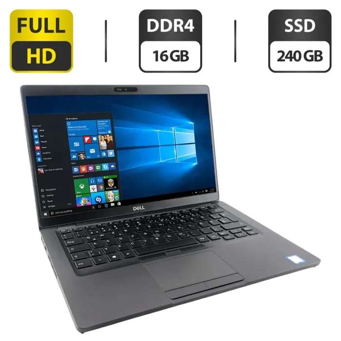 Ультрабук Dell Latitude 5400 / 14" (1920x1080) IPS / Intel Core i5-8350U (4 (8) ядра по 1.7 - 3.6 GHz) / 16 GB DDR4 / 240 GB SSD / Intel UHD Graphics 620 / WebCam б/в - зображення 1