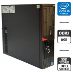 Комп'ютер Fujitsu Esprimo E720 E85 SFF / Intel Core i5-4440 (4 ядра по 3.1 - 3.3 GHz) / 8 GB DDR3 / 120 GB SSD + 500 GB HDD / Intel HD Graphics 4600 / DVD-ROM б/в