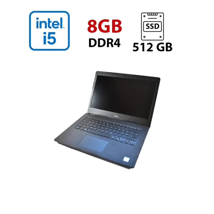 Ноутбук Dell Latitude 3490 / 14" (1920x1080) IPS / Intel Core i5-8250U (4 (8) ядра по 1.6 - 3.4 GHz) / 8 GB DDR4 / 512 GB SSD / Intel UHD Graphics 620 / WebCam б/в - зображення 1