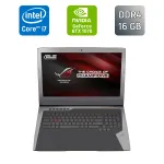 Ігровий ноутбук Asus ROG GL752VS / 17.3" (1920x1080) IPS / Intel Core i7-6820HK (4 (8) ядра по 2,7 - 3,6 ГГц) / 16 ГБ DDR4 / 500 ГБ SSD / nVidia GeForce GTX 1070, 8 ГБ GDDR5, 256-біт / HDMI / WebCam б/в