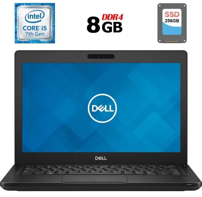Нетбук Б-клас Dell Latitude 5290 / 12.5" (1366x768) TN / Intel Core i5-7300U (2 (4) ядра по 2.6 - 3.5 GHz) / 8 GB DDR4 / 256 GB SSD / Intel HD Graphics 620 / WebCam / Fingerprint / USB 3.1 / HDMI / Windows 10 б/в - зображення 1