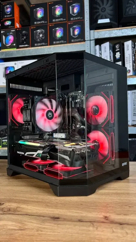 Збірка під замовлення: ігровий ПК Qube Crystal ARGB Black Tower / AMD Ryzen 5 5500 (6 (12) ядер по 3.6 - 4.2 GHz) / 32 GB DDR4 / 1000 GB SSD M.2 / AMD Radeon RX 6700 XT, 12 GB GDDR6, 192-bit / 650W / HDMI б/в - зображення 4