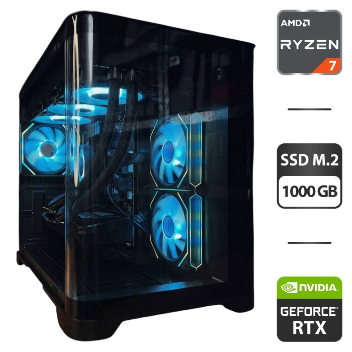 Збірка на замовлення: ігровий ПК GameMax Hype-M Black Tower / AMD Ryzen 7 7800X3D (8 (16) ядер по 4,2 - 5,0 ГГц) / 32 ГБ DDR5 / 1000 ГБ SSD M.2 / nVidia GeForce RTX 5070, 12 ГБ GDDR7, 192-bit / 750W - зображення 1
