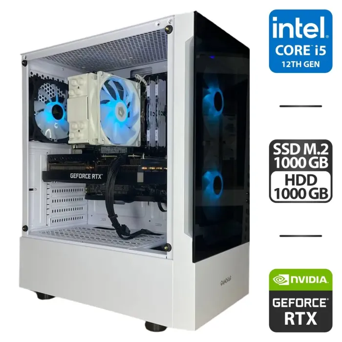Ігровий ПК Gamdias Talos E3 Tower / Core i5-12400F (6(12) ядер по 2.5-4.4GHz) / 16GB DDR4 / 1000GB SSD M.2 + 1000GB HDD / GeForce RTX 3070, 8GB GDDR6 256-bit / 750W - зображення 1