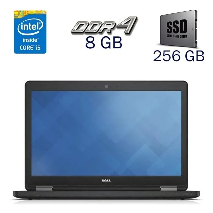 Ноутбук Dell Latitude E5570 / 15.6" (1920x1080) TN / Intel Core i5-6300U (2 (4) ядра по 2.4 - 3.0 GHz) / 8 GB DDR4 / 256 GB SSD / Intel HD Graphics 520 / WebCam б/в - зображення 1