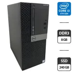 Комп'ютер Dell OptiPlex 3040 Tower / Intel Core i3-6100 (2 (4) ядра по 3.7 GHz) / 8 GB DDR3 / 240 GB SSD / Intel HD Graphics 530 / DVD-ROM б/в