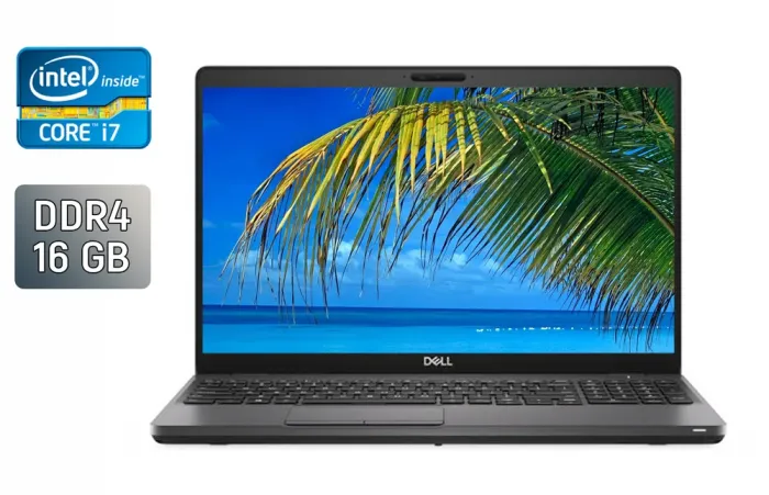 Ультрабук Dell Latitude 5500 / 15.6" (1920x1080) IPS / Intel Core i7-8665U (4 (8) ядра по 1.9 - 4.8 GHz) / 16 GB DDR4 / 480 GB SSD / Intel UHD Graphics / WebCam / Windows 10 б/в - зображення 1
