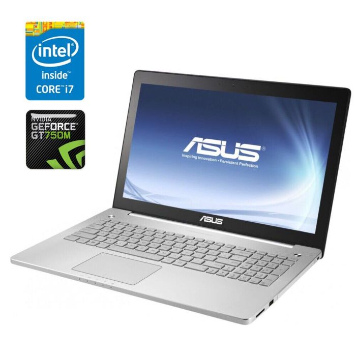 Ноутбук Б-клас Asus N550J / 15.6" (1920x1080) TN / Intel Core i7-4700HQ (4 (8) ядра по 2.4 - 3.4 GHz) / 16 GB DDR3 / 525 GB SSD / nVidia GeForce GT 750M, 2 GB GDDR3, 128-bit / WebCam б/в - зображення 1