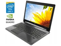 Мобільна робоча станція HP EliteBook 8560w / 15.6" (1920x1080) TN / Intel Core i7-2820QM (4 (8) ядра по 2.3 - 3.4 GHz) / 8 GB DDR3 / 256 GB SSD / nVidia Quadro 1000M, 2 GB DDR3, 128-bit / WebCam / DVD-ROM б/в