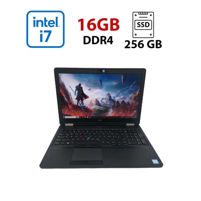 Ноутбук Dell Latitude E5570 / 15.6" (1920x1080) IPS / Intel Core i7-6600U (2 (4) ядра по 2.6 - 3.4 GHz) / 16 GB DDR4 / 256 GB SSD / AMD Radeon R7 M360, 2 GB DDR3, 64-bit / WebCam б/в - изображение 1
