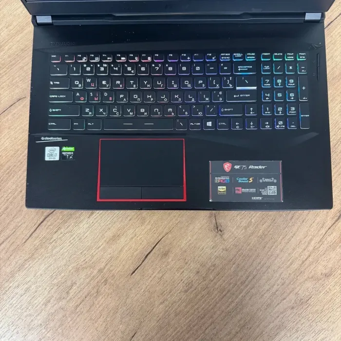 Ігровий ноутбук Б-клас MSI GE75 Raider 10SE / 17.3" (1920x1080) IPS / Intel Core i7-10750H (6 (12) ядер по 2.6 - 5.0 GHz) / 16 GB DDR4 / 512 GB SSD / nVidia GeForce RTX 2060, 6 GB GDDR6, 192-bit / WebCam б/в - зображення 7