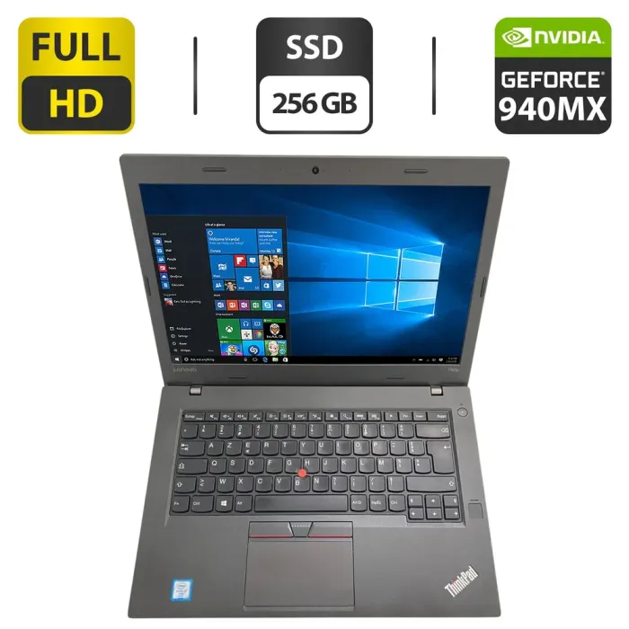 Ноутбук Lenovo ThinkPad T460p / 14" (1920x1080) IPS / Intel Core i7-6820HQ (4 (8) ядра 2.7 - 3.6 GHz) / 16 GB DDR4 / 256 GB SSD / nVidia GeForce 940MX, 2 GB GDDR3, 64-bit / WebCam б/в - зображення 1