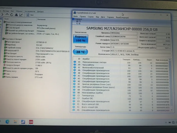 Ноутбук Б-клас Fujitsu LifeBook A556 / 15.6" (1366x768) TN / Intel Core i5-6200U (2 (4) ядра по 2.3 - 2.8 GHz) / 8 GB DDR4 / 256 GB SSD / Intel HD Graphics 520 / WebCam / DVD-ROM б/в - зображення 9