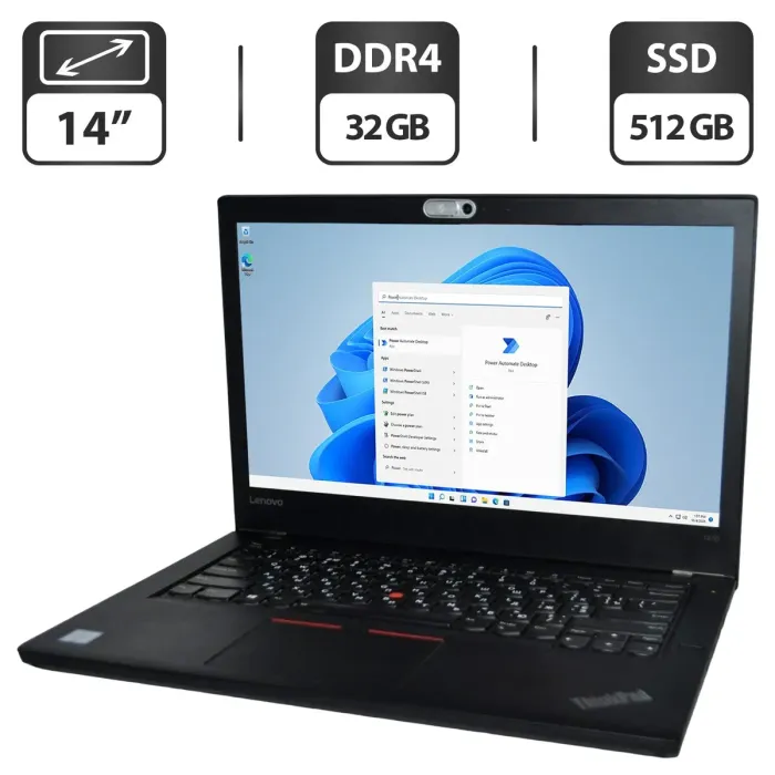 Ультрабук Lenovo ThinkPad T470 / 14" (1366x768) TN / Intel Core i5-6300U (2 (4) ядра 2.4 - 3.0 GHz) / 32 GB DDR4 / 512 GB SSD / Intel HD Graphics 520 / WebCam / Windows 11 Pro б/в - зображення 1