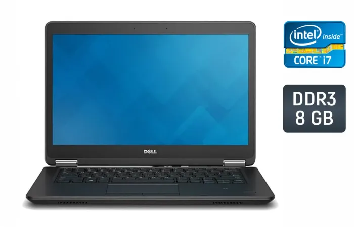 Ультрабук Dell Latitude E7450 / 14" (1920x1080) IPS / Intel Core i7-5600U (2 (4) ядра по 2.6 - 3.2 GHz) / 8 GB DDR3 / 256 GB SSD / Intel HD Graphics 5500 / WebCam / HDMI / Windows 10 б/в - зображення 1
