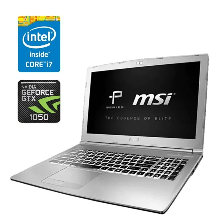 Ігровий ноутбук MSI PL60 7RD-013US / 15.6" (1920x1080) IPS / Intel Core i7-7500U (2 (4) ядра по 2.7 - 3.5 GHz) / 16 GB DDR4 / 120 GB SSD + 1000 GB HDD / nVidia GeForce GTX 1050, 2 GB GDDR5, 128-bit / WebCam  б/в - зображення 1