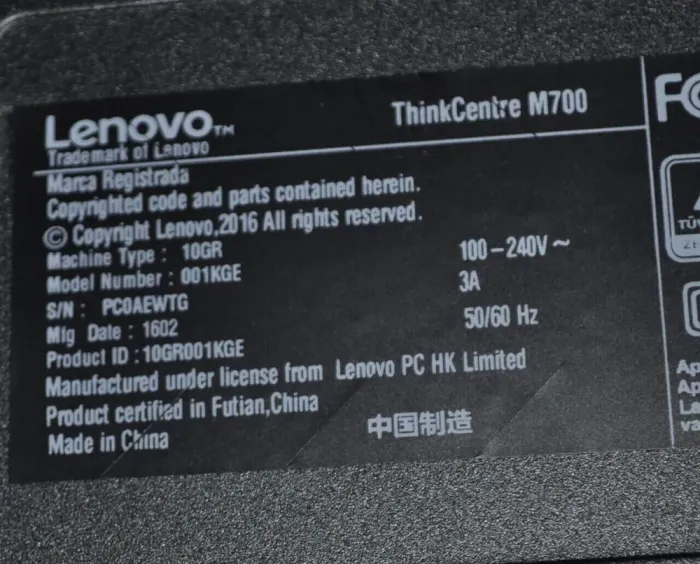 Комп'ютер Lenovo ThinkCentre M700 Tower / Intel Core i3-6100 (2 (4) ядра по 3.7 GHz) / 8 GB DDR4 / 120 GB SSD / Intel HD Graphics 530 / DVD-ROM / Windows 11 Pro б/в - зображення 3