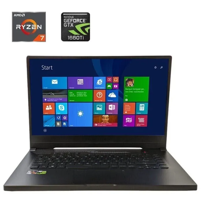 Ігровий ноутбук Asus ROG Zephyrus GA502DU / 15.6" (1920x1080) IPS / AMD Ryzen 7 3750H (4 (8) ядра по 2.3 - 4.0 GHz) / 24 GB DDR4 / 480 GB SSD / nVidia GeForce GTX 1660 Ti Max-Q, 6 GB GDDR6, 192-bit / HDMI б/в - зображення 1