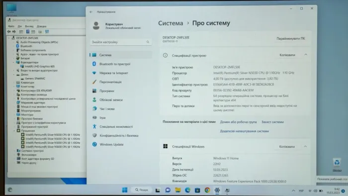 Ультрабук Б-клас Gateway / 15.6" TN / Pentium N5030 (4 ядра по 1.1-3.1GHz) / 4GB DDR4 / 128GB SSD / UHD Graphics 605 / WebCam / HDMI б/в - зображення 6