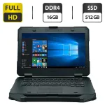 Захищений ноутбук Dell Latitude 5414 Rugged / 14" (1920x1080) IPS / Intel Core i7-6600U (2 (4) ядра по 2.6 - 3.4 GHz) / 16 GB DDR4 / 512 GB SSD / Intel HD Graphics 520 б/в