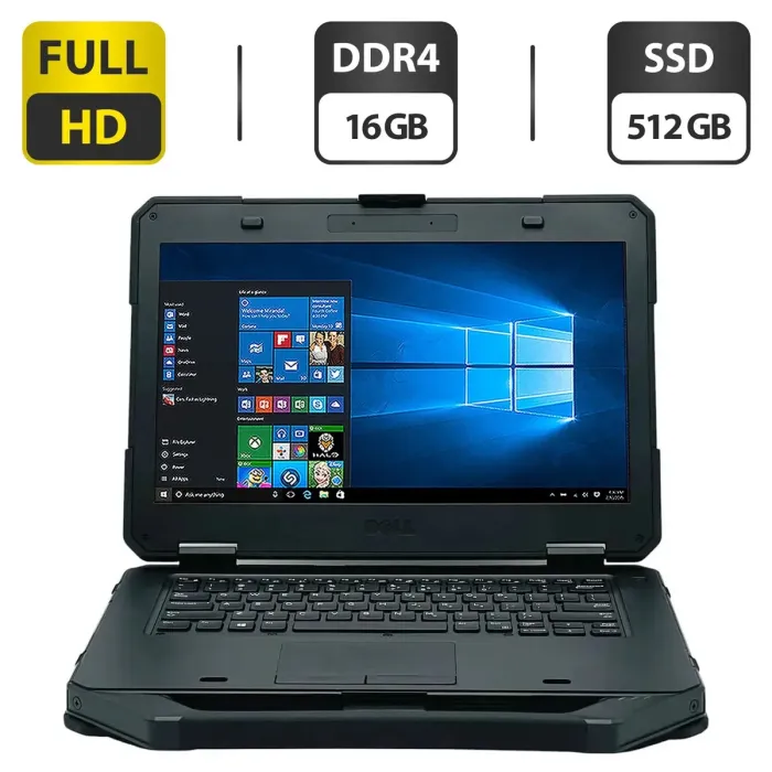 Захищений ноутбук Dell Latitude 5414 Rugged / 14" (1920x1080) IPS / Intel Core i7-6600U (2 (4) ядра по 2.6 - 3.4 GHz) / 16 GB DDR4 / 512 GB SSD / Intel HD Graphics 520 б/в - зображення 1