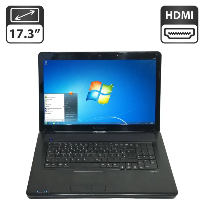 Ноутбук Б-клас Medion Akoya E7214 / 17.3" (1366x768) TN / Intel Core i3-350M (2 (4) ядра по 2.26 GHz) / 4 GB DDR3 / 320 GB HDD / Intel HD Graphics / АКБ відсутня б/в - зображення 1