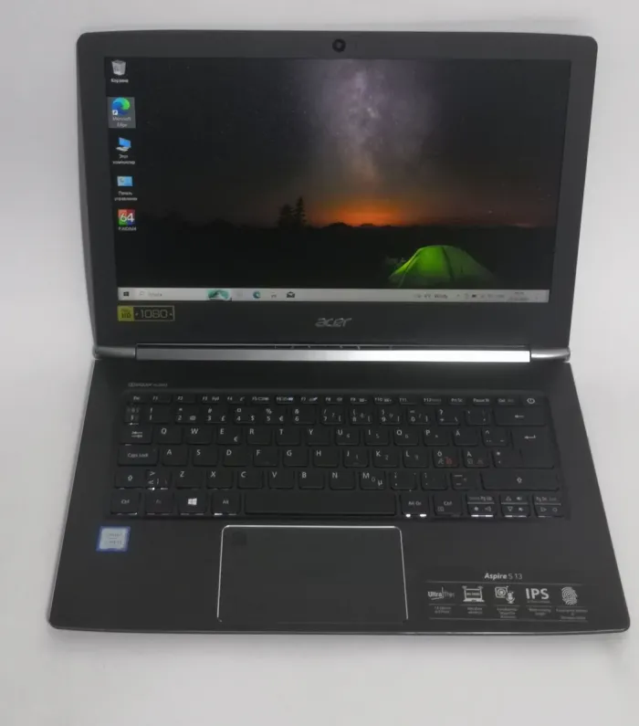 Ноутбук Acer Aspire S5-371 / 13.3" (1920x1080) IPS / Intel Core i3-7100U (2 (4) ядра по 2.4 GHz) / 4 GB DDR3 / 128 GB SSD / Intel HD Graphics 520 / WebCam / Win 10 Home б/в - зображення 2