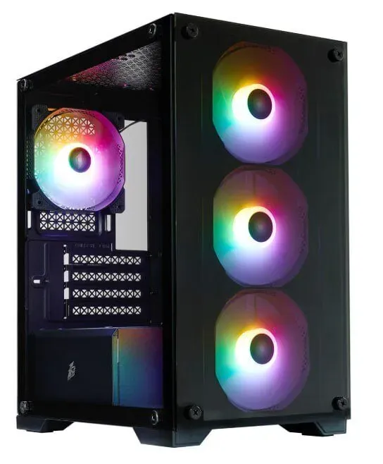 Ігровий ПК 1stPlayer X2-M-BK-4F7 Black Tower / AMD Ryzen 9 7900X (12 (24) ядер по 4.7 - 5.6 GHz) / 32 GB DDR5 / 1000 GB SSD M.2 / AMD Radeon RX 9060 XT, 16 GB GDDR6, 128-bit б/в - зображення 2
