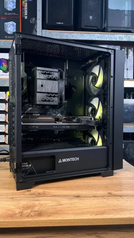 Збірка під замовлення: ігровий ПК Montech Air 1000 Premium Black Tower / AMD Ryzen 5 7500F (6 (12) ядер по 3.7 - 5.0 GHz) / 32 GB DDR5 / 1000 GB SSD M.2 / AMD Radeon RX 6700 XT, 12 GB GDDR6, 192-bit / 750W б/в - зображення 8