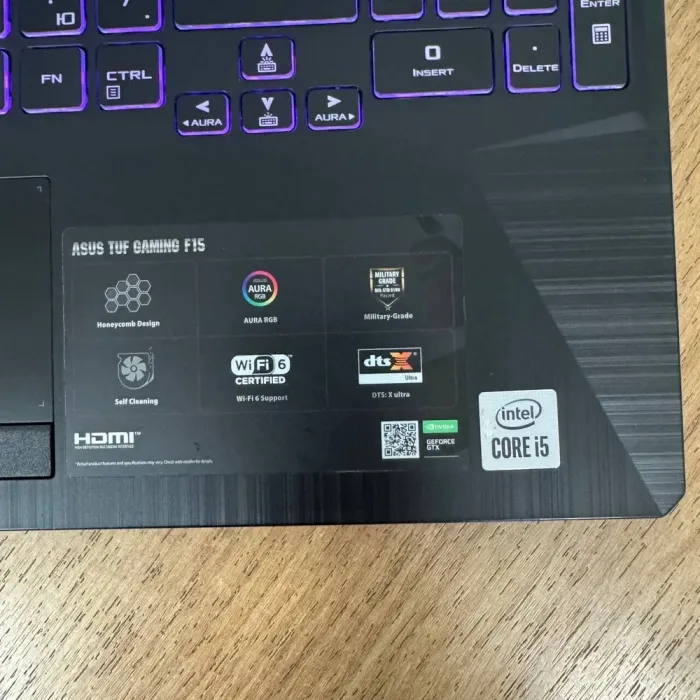 Ігровий ноутбук Asus TUF Gaming F15 FX506LHB / 15.6" (1920x1080) IPS / Intel Core i5-10300H (4 (8) ядра по 2.5 - 4.5 GHz) / 16 GB DDR4 / 512 GB SSD NVMe / nVidia GeForce GTX 1650, 4 GB GDDR6, 128-bit / WebCam б/в - зображення 8