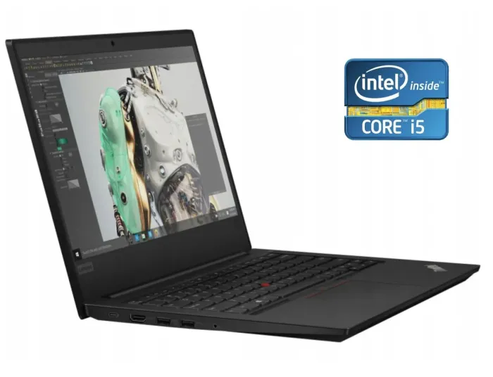 Ультрабук Lenovo ThinkPad E490 / 14" (1920x1080) IPS / Intel Core i5-8265U (4 (8) ядра по 1.6 - 3.9 GHz) / 8 GB DDR4 / 240 GB SSD / Intel UHD Graphics 620 / WebCam / Win 10 Pro б/в - зображення 1