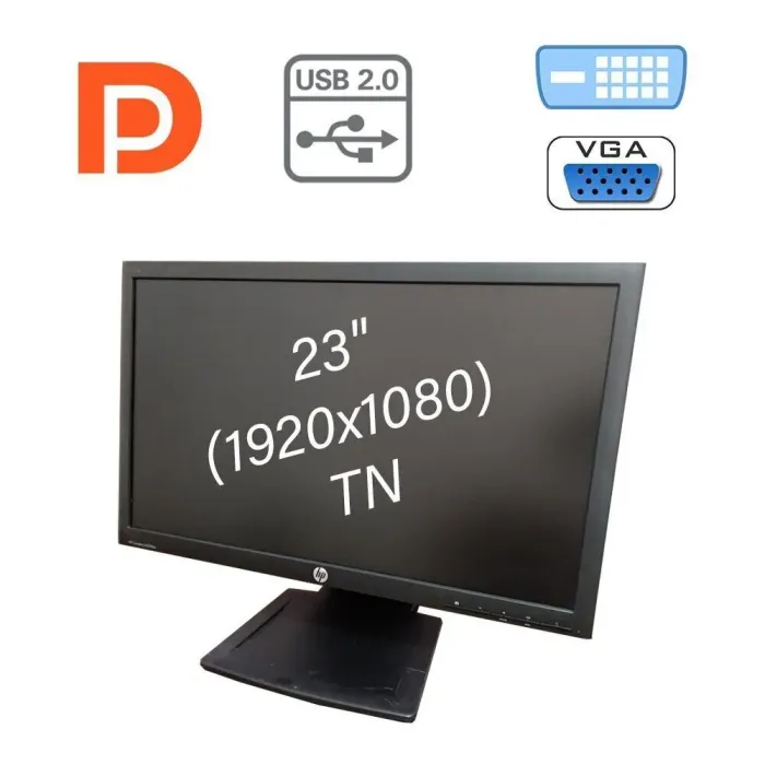 Монітор Широкоформатний HP LA2306x / 23" (1920x1080) TN / 1x DP, 1x VGA, 1x DVI, USB-Hub б/в - зображення 1
